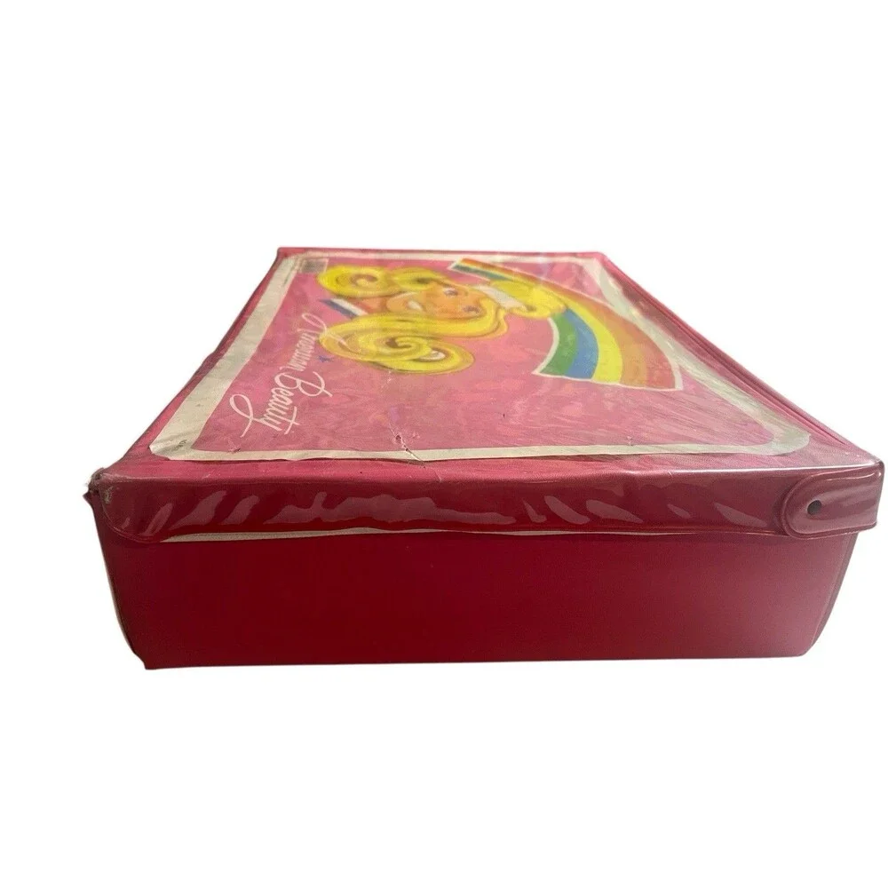 Vintage Barbie Doll Clothing Case American Beauty 1984 Pink Rainbow 80s